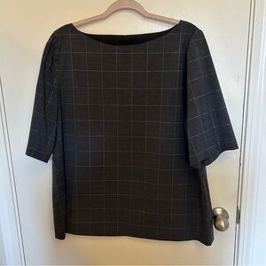 Banana Republic Grey Menswear Plaid Women's Blouse